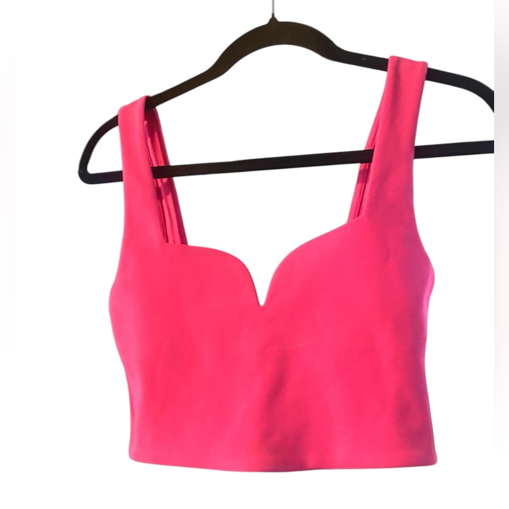 NWT Hot Pink Zara Crop Top Size Small spring summer California - Picture 1 of 6